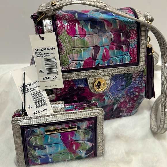 Brahmin Margo crossb and Hannah wallet in lavender blossoming - Picture 9 of 15